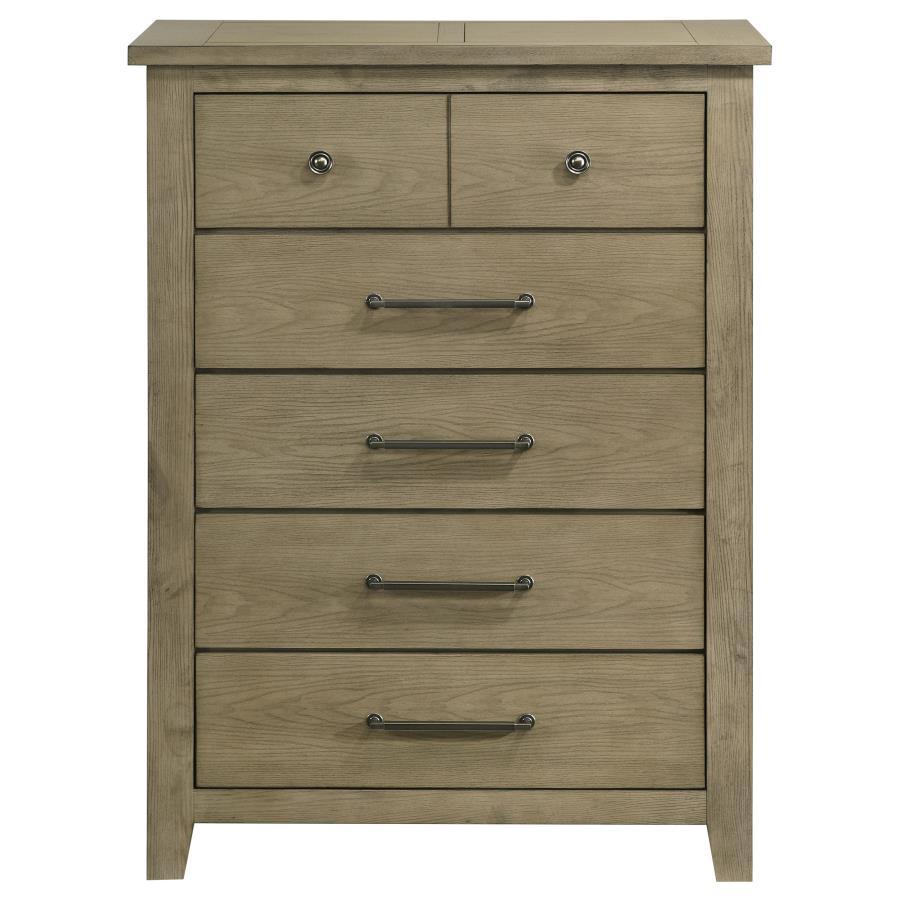Hazlewood - 5-Drawer Bedroom Chest Of Drawers - Vineyard Oak Coaster Fine Furniture