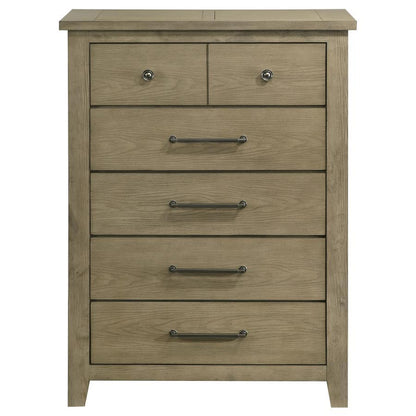 Hazlewood - 5-Drawer Bedroom Chest Of Drawers - Vineyard Oak Coaster Fine Furniture