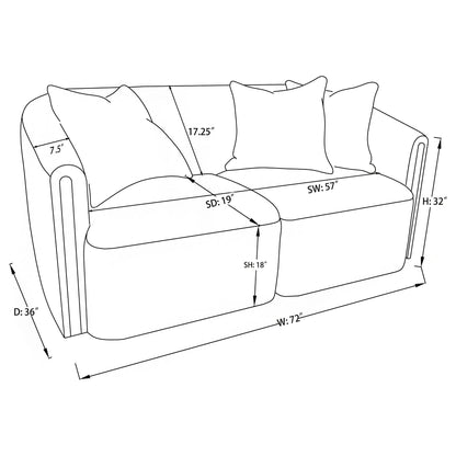 Silvana - Upholstered Rolled Loveseat With Curved Back And Foam Cushions - Beige Furniture Max