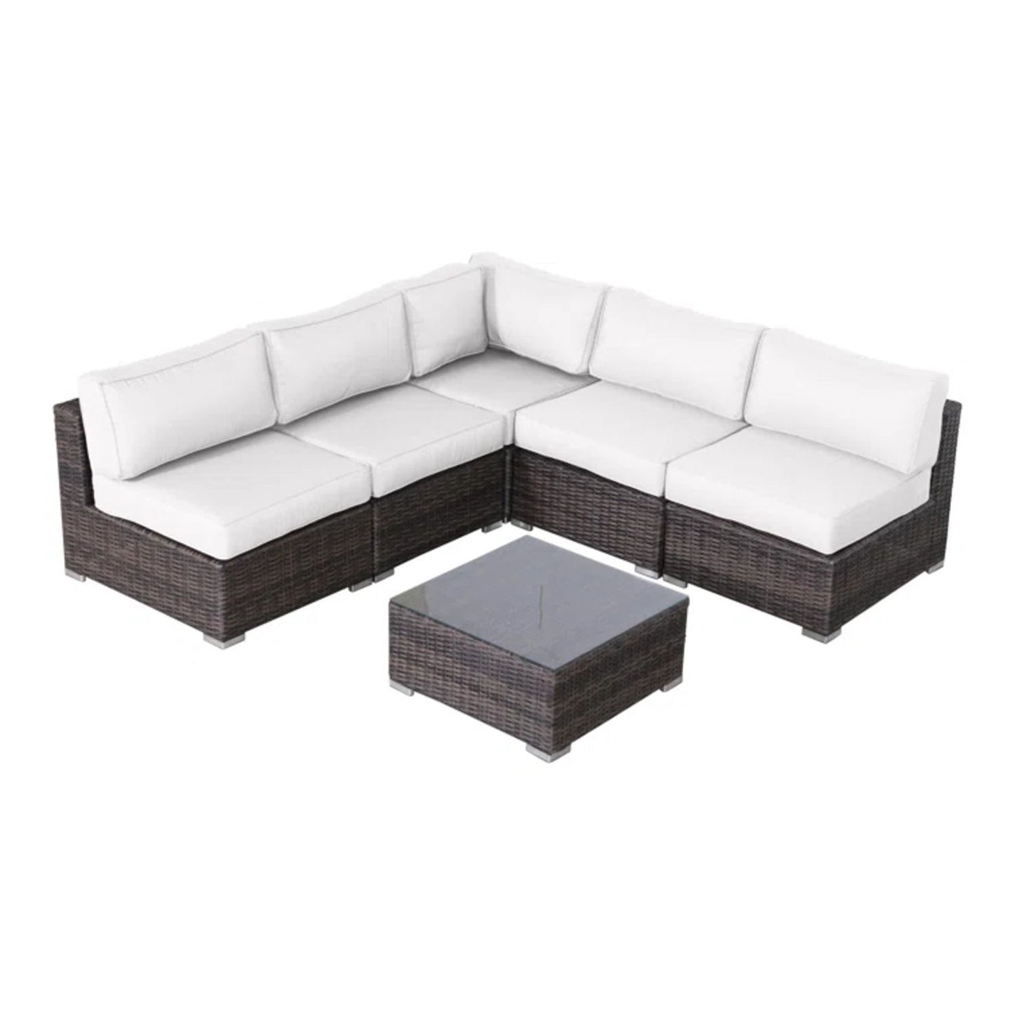 Seating Set With Cushions Handcrafted Wicker Design LSI Patio Furniture