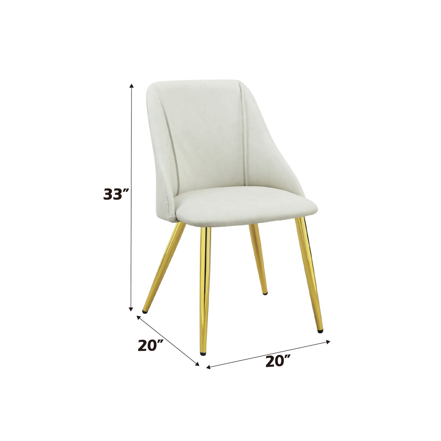 Gaines - Synthetic Leather Side Chair (Set of 2) - White Acme