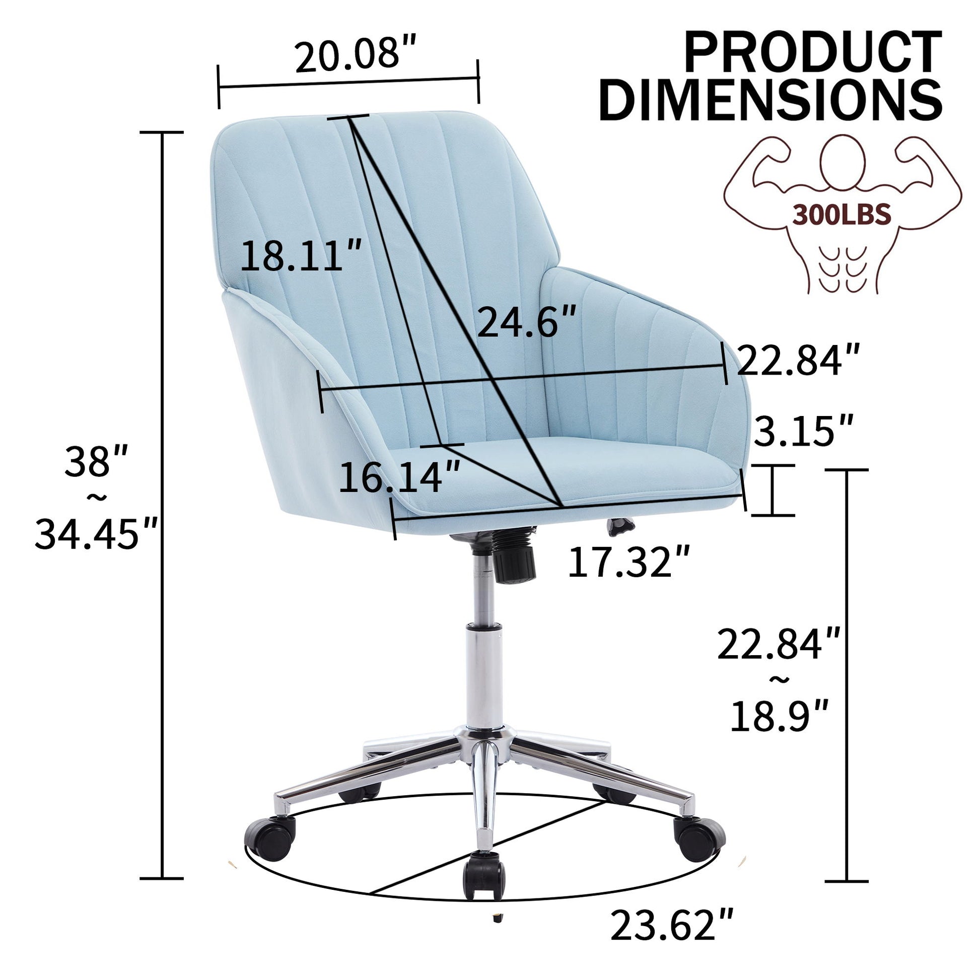 Adjustable Ergonomic Office Chair, Swivel Backrest Seat Home Essentials