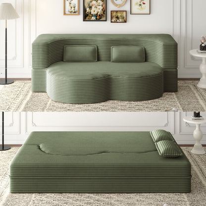 Convertible Foam-Filled Sleeper Sofa Bed With 2 Pillows Home Essentials