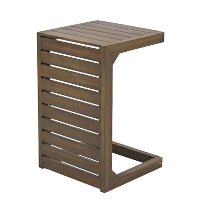 Aluminum Outdoor C - Shaped Side Table For Patio Noble House