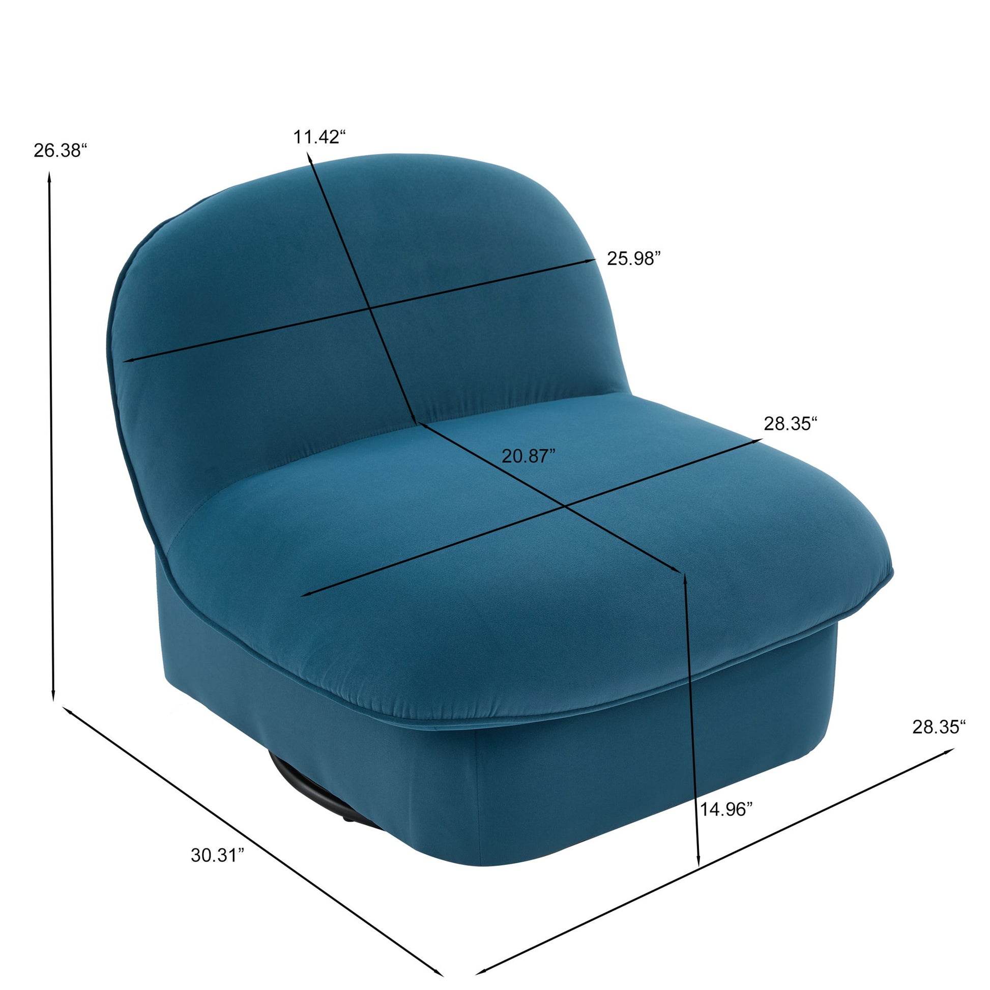 Pumpkin Shaped Swivel Accent Chair, 360 Degree Rotation For Living Room Home Essentials