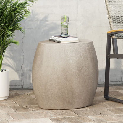 Outdoor Oval Shaped Side Table Noble House