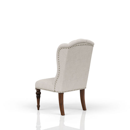 Upholstered Wing Host Chair - Light Gray Bernards Furniture