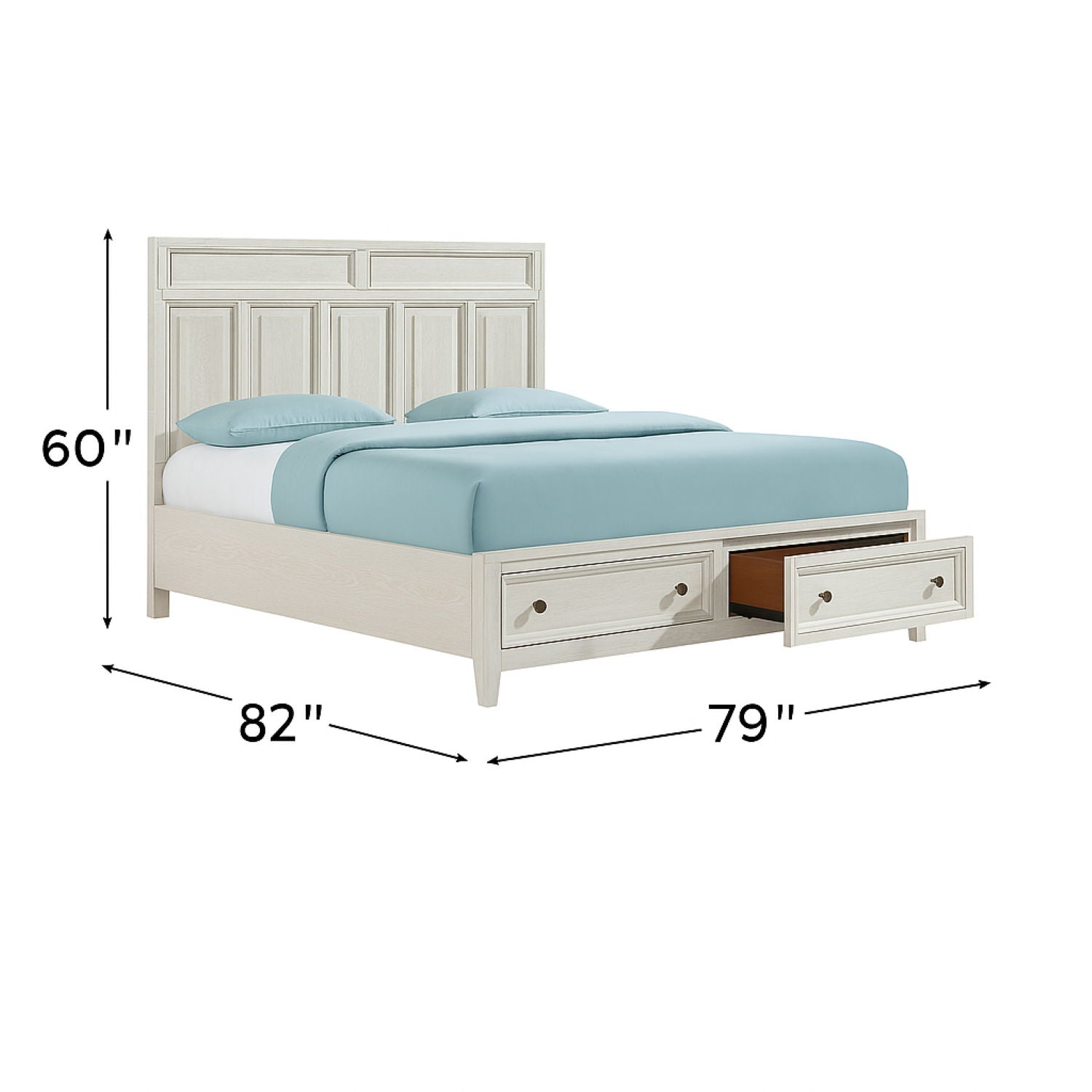 Storage Bed With Panel Headboard And Spacious Footboard Drawers Home Essentials