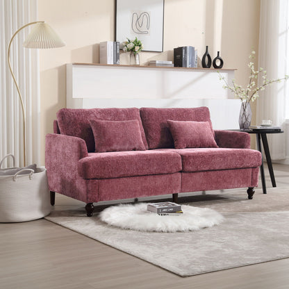 Mid Century Modern Chenille Fabric Loveseat Sofa, 2 Seat Upholstered Couch Home Essentials
