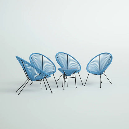 Outdoor Conversation Set With Ergonomic Lounge Chairs And Tempered Glass Table LSI Patio Furniture