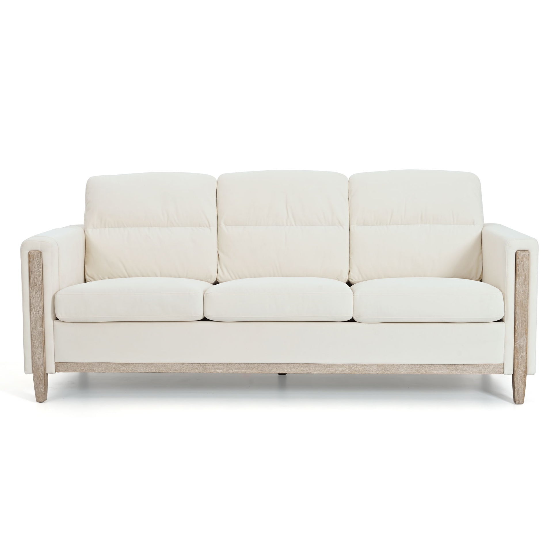 Comfortable Solid Wood Three-Seater Sofa, Soft Cushions, Durable And Long-Lasting, 79.5" Sofa Couch For Living Room Home Essentials