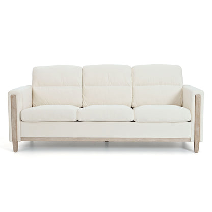 Comfortable Solid Wood Three-Seater Sofa, Soft Cushions, Durable And Long-Lasting, 79.5" Sofa Couch For Living Room Home Essentials