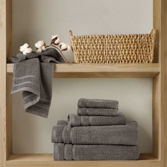 400GSM Essential Bundle Quick Dry 6 Piece Towel Set - Gray Super Listing
