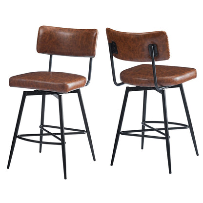 Retro Swivel Counter Stools (Set of 2) Noble House