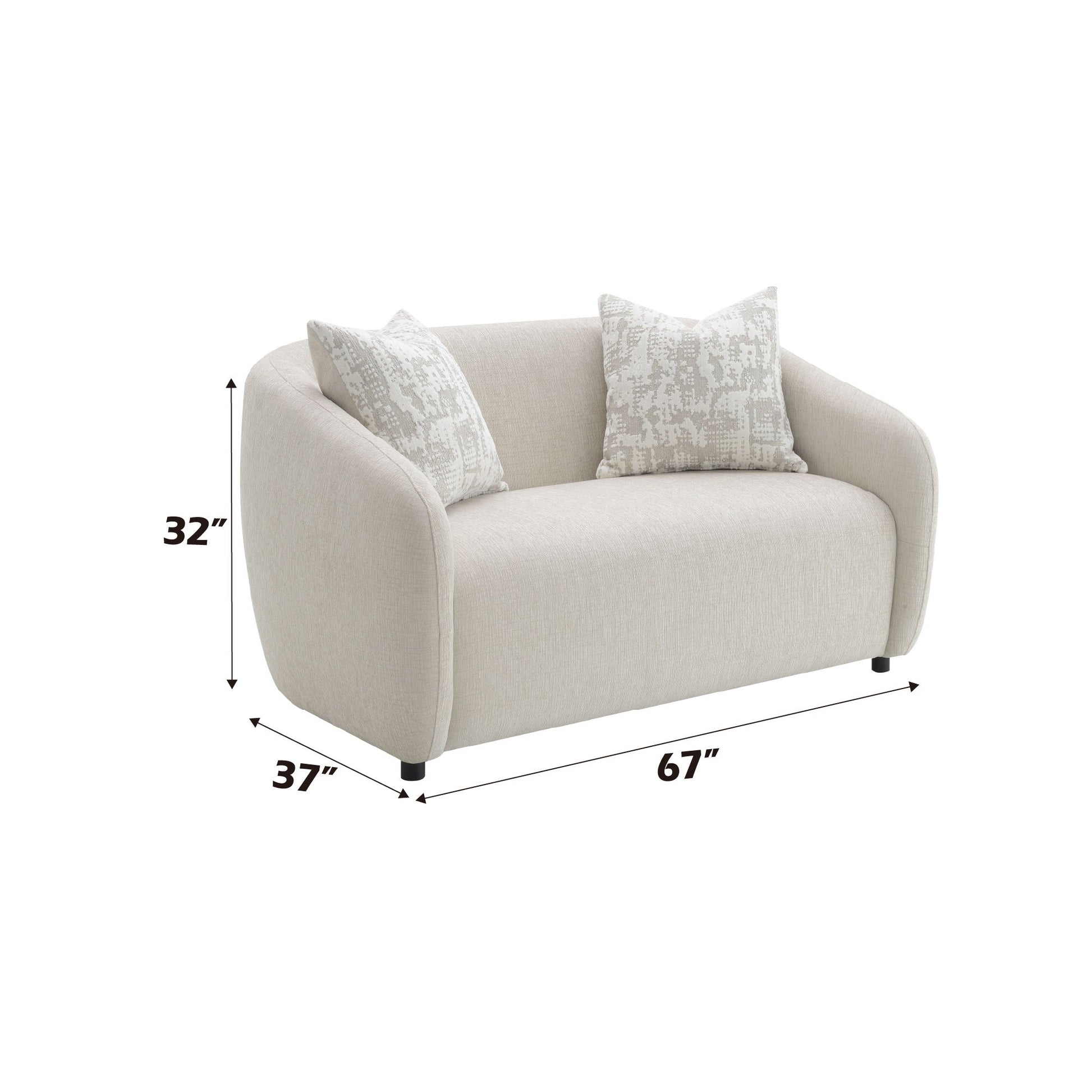 Etienne - Loveseat With 3 Pillows - Beige Acme