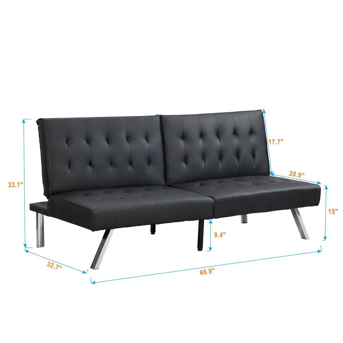 Comfortable Futon Sofa Bed - Black Home Essentials