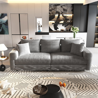 4 Seat Sofa, Modern Comfy Upholstered Sofa Cloud Couch, Deep Seat Couches With Soft Pillows Home Essentials