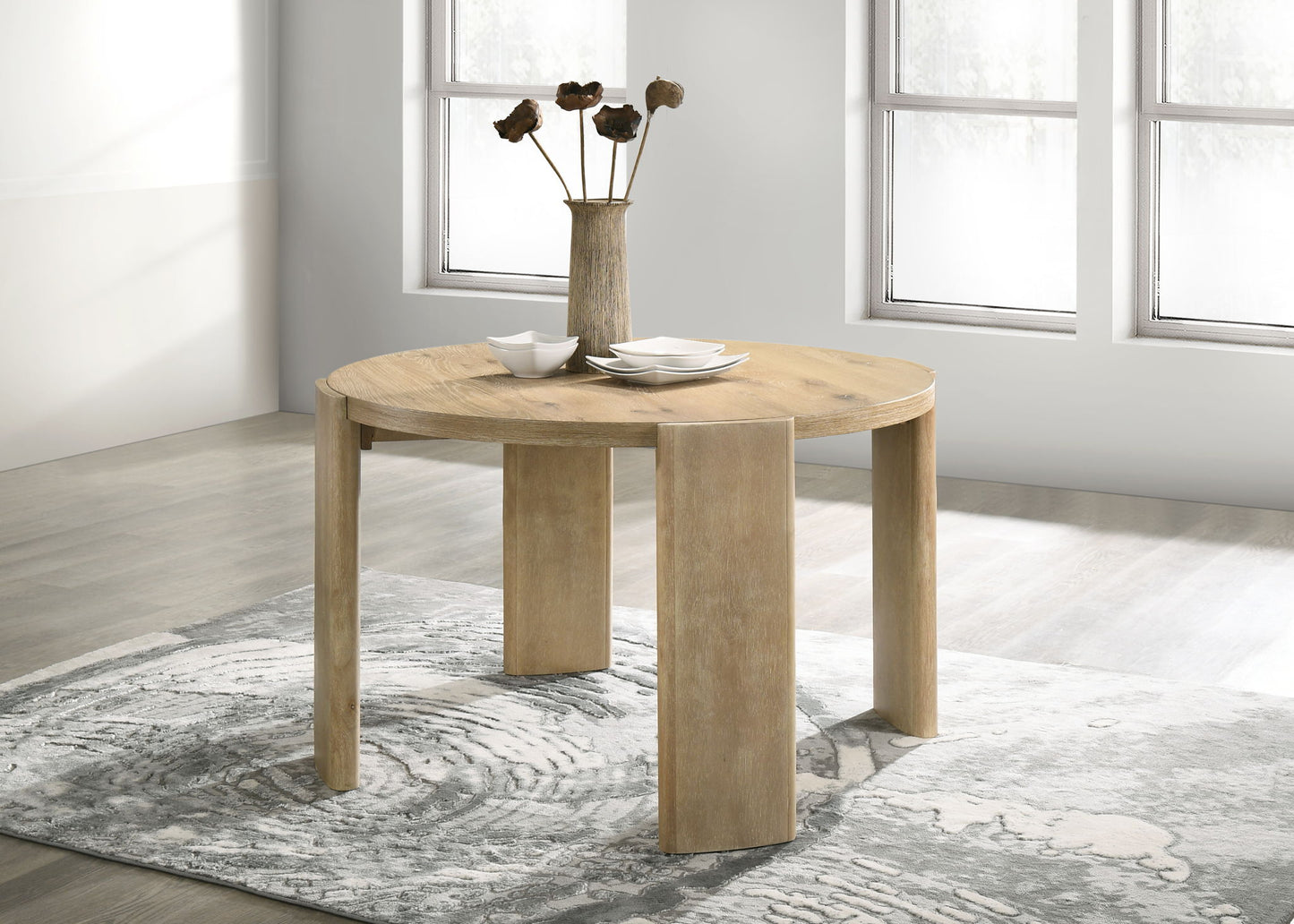 Bowen - Round Dining Table - Oak Finish Lilola Home
