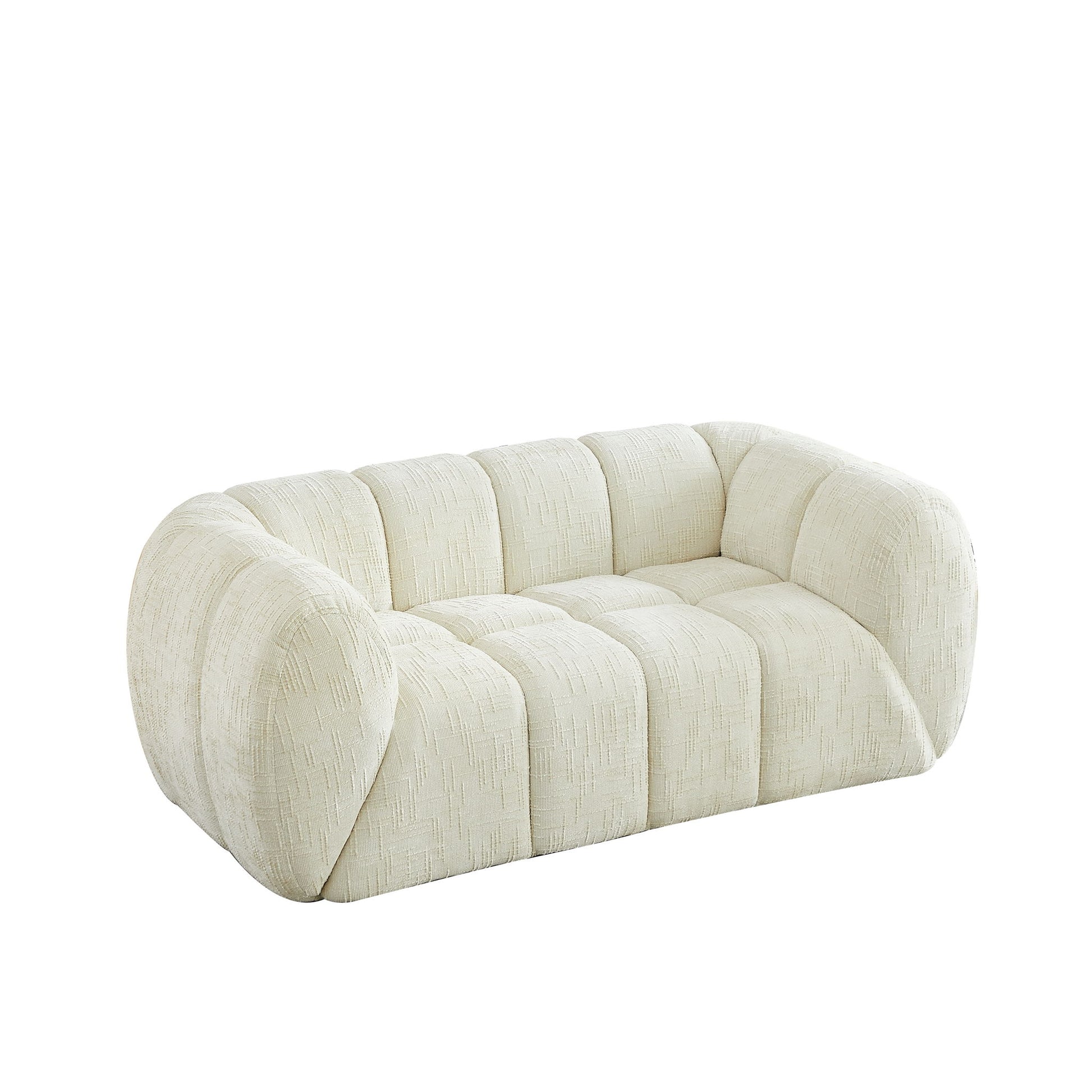 Quilted Cloud Sofa With Rounded Armrests And Piano Key Backrest Design Home Essentials