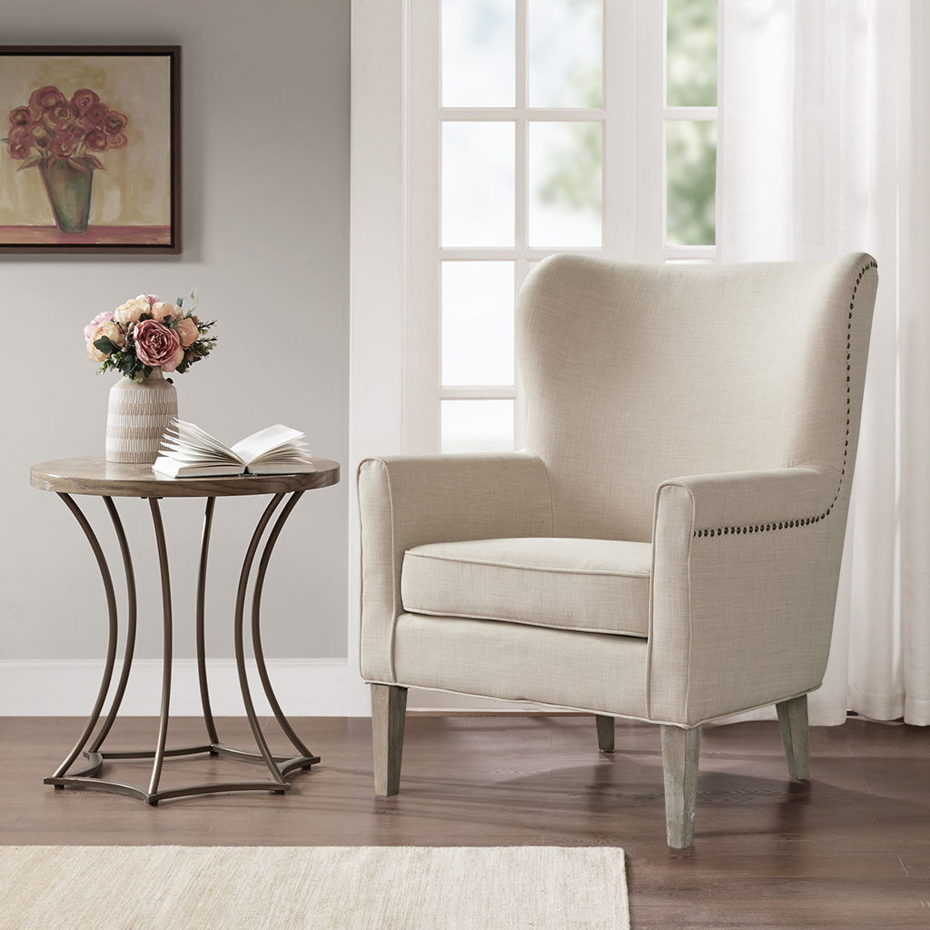 Colette - Accent Wingback Chair - Natural