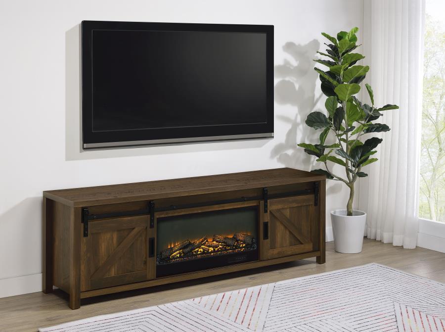 Enfield - 71" TV Stand Fireplace Media Console - Dark Pine Coaster Fine Furniture