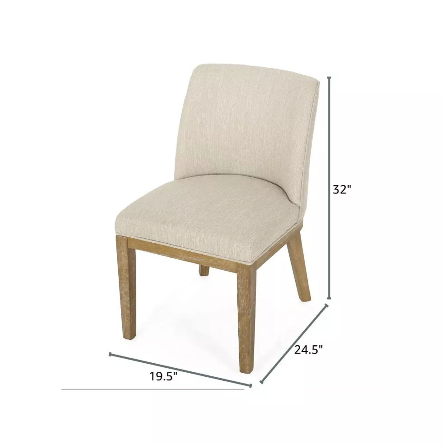 Modern Dining Chair With Durable Fabric Upholstery And Sturdy Wooden Frame (Set of 2) Noble House