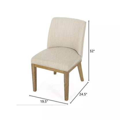 Modern Dining Chair With Durable Fabric Upholstery And Sturdy Wooden Frame (Set of 2) Noble House