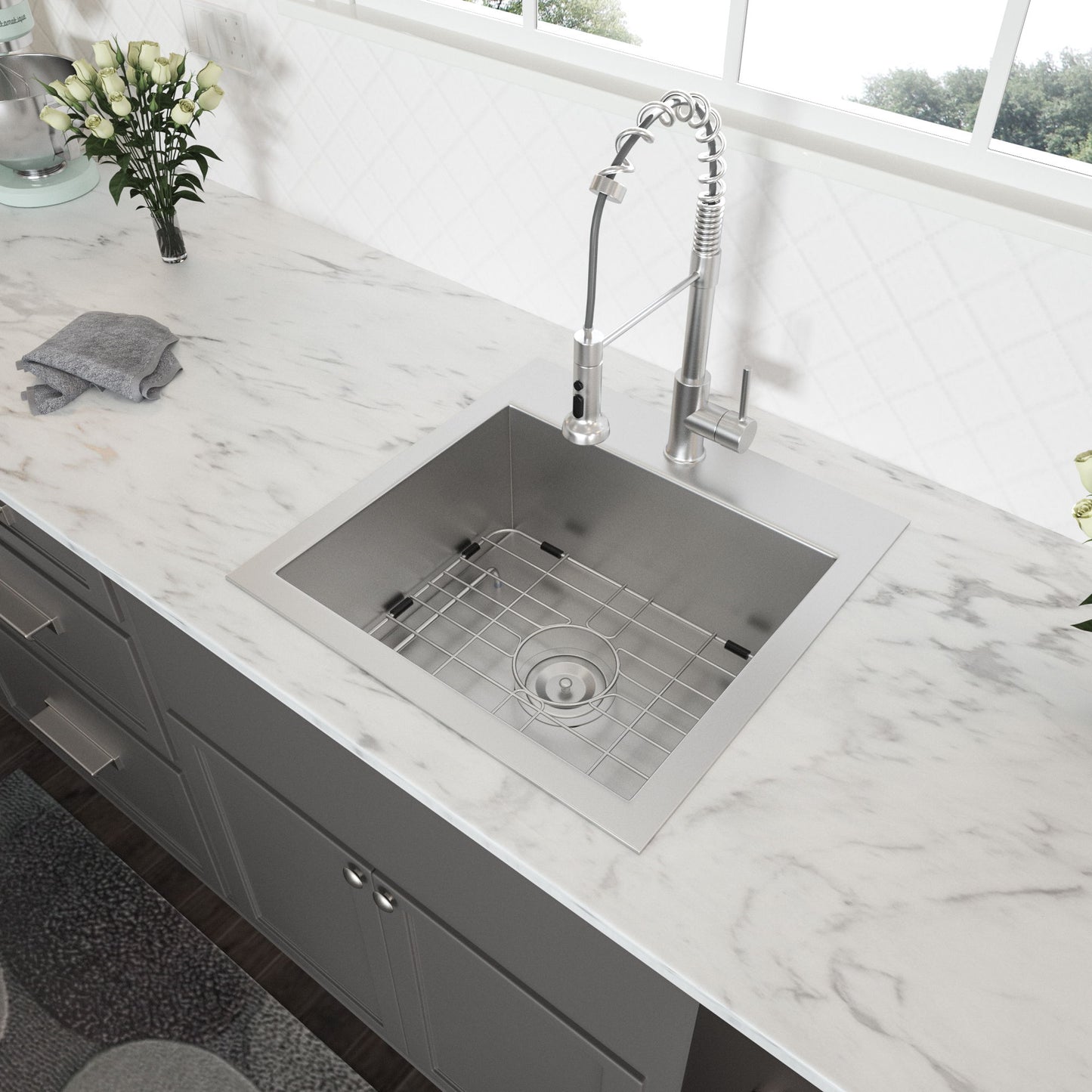 Stainless Steel Drop In Kitchen Sink, Topmount Daily Nest