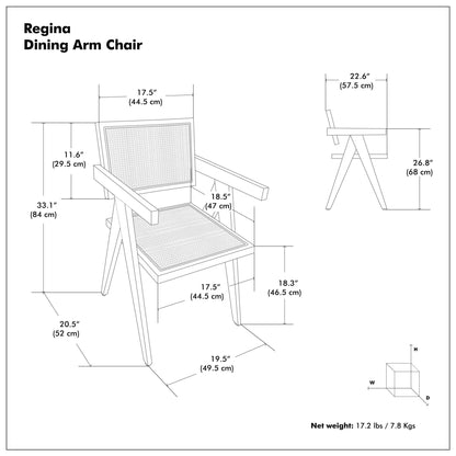 Regina - Handcrafted Dining Armchair (Set of 2) Simpli-Home