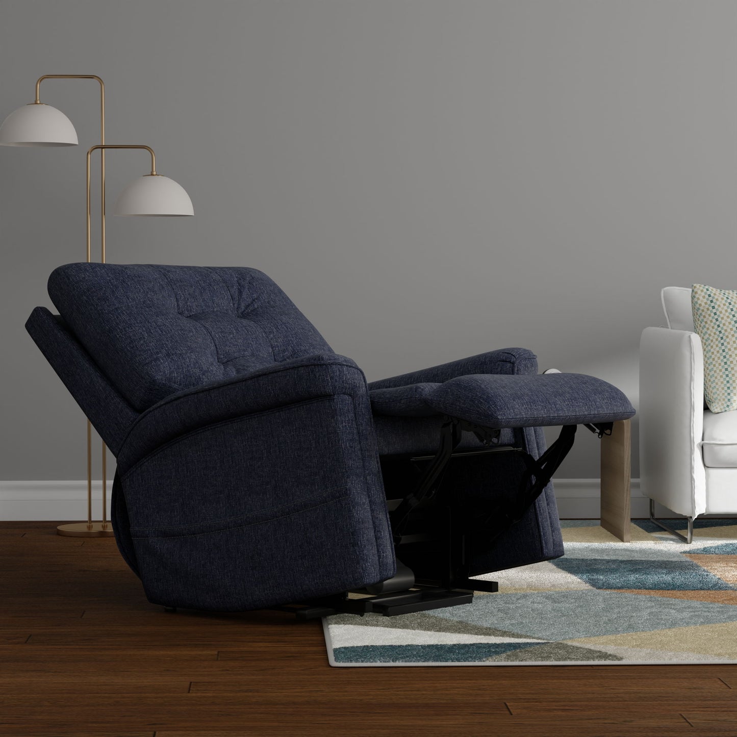 Velour - Power Lift Chair - Blue Home Essentials