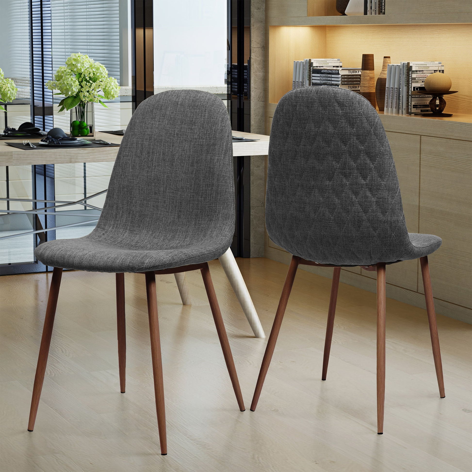 Elegant Dining Chair Set With Fabric Noble House
