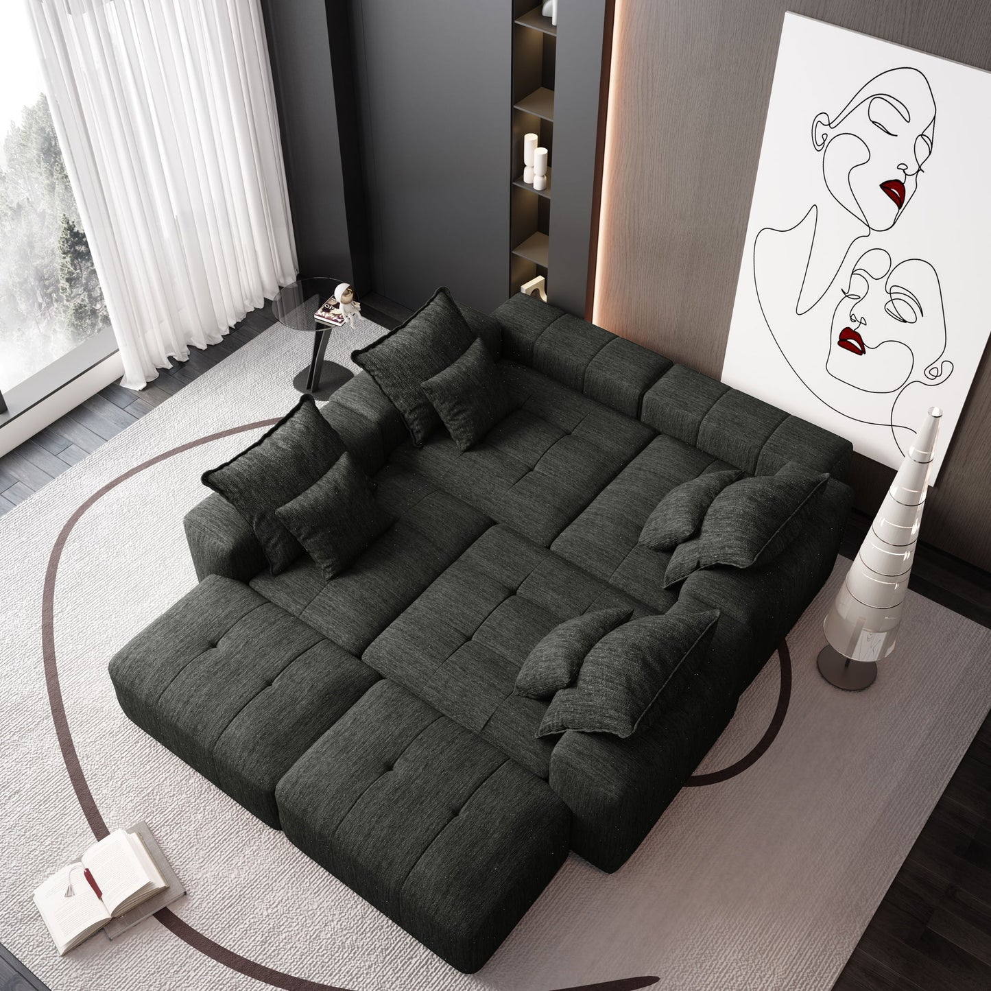 Modern Oversized Diy Combination Modular Sectional Sofa With Pillows Home Essentials