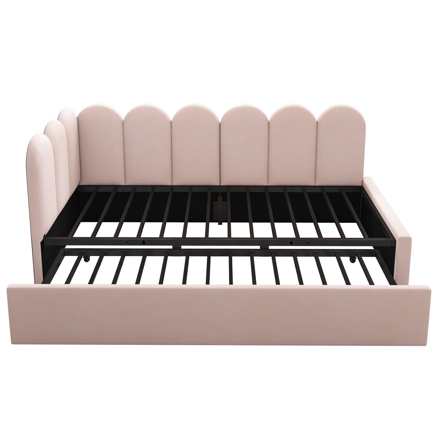 Upholstered Daybed With Metal Slatted Base Artistry At Home