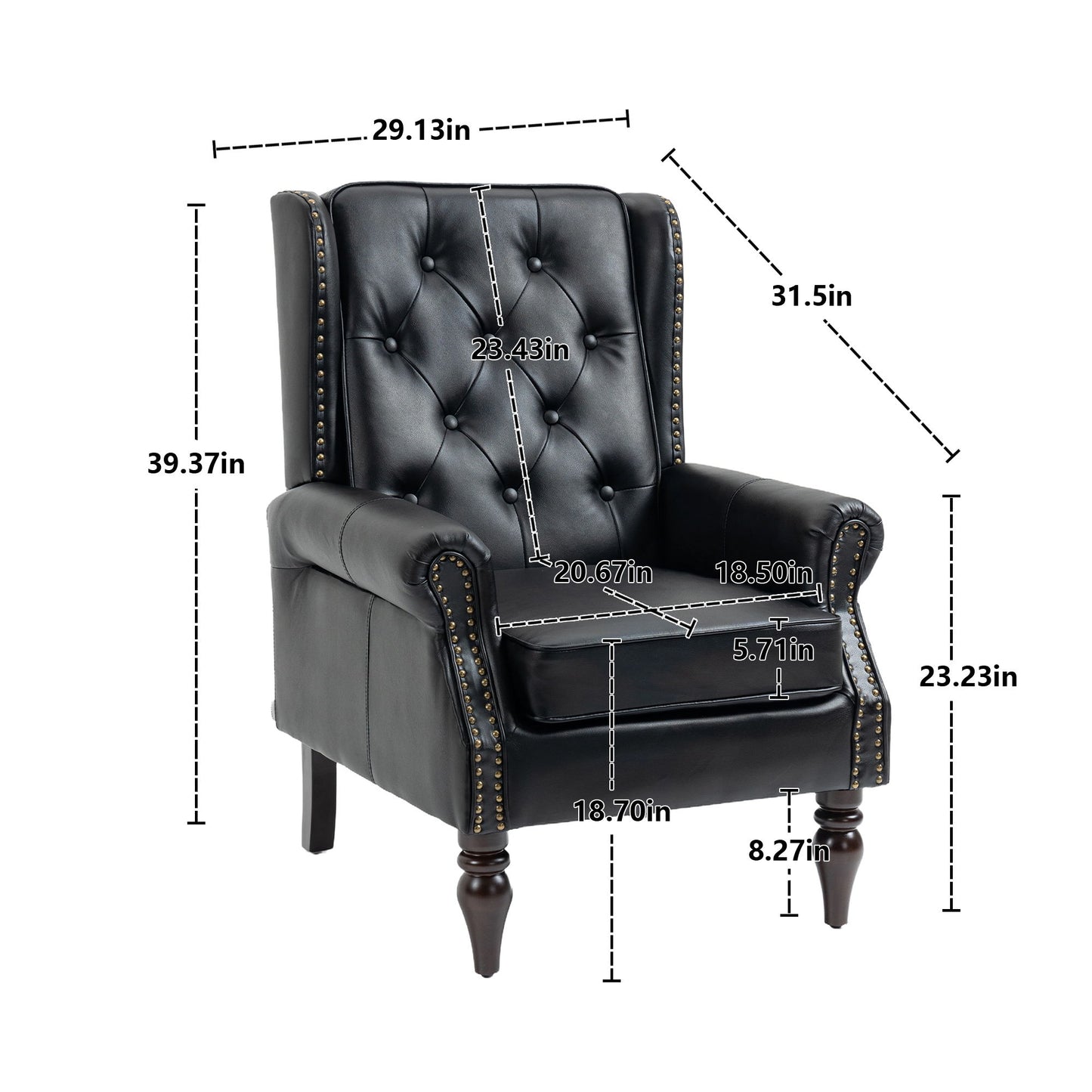 Modern Accent Armchair With Sturdy Wood Legs Home Essentials