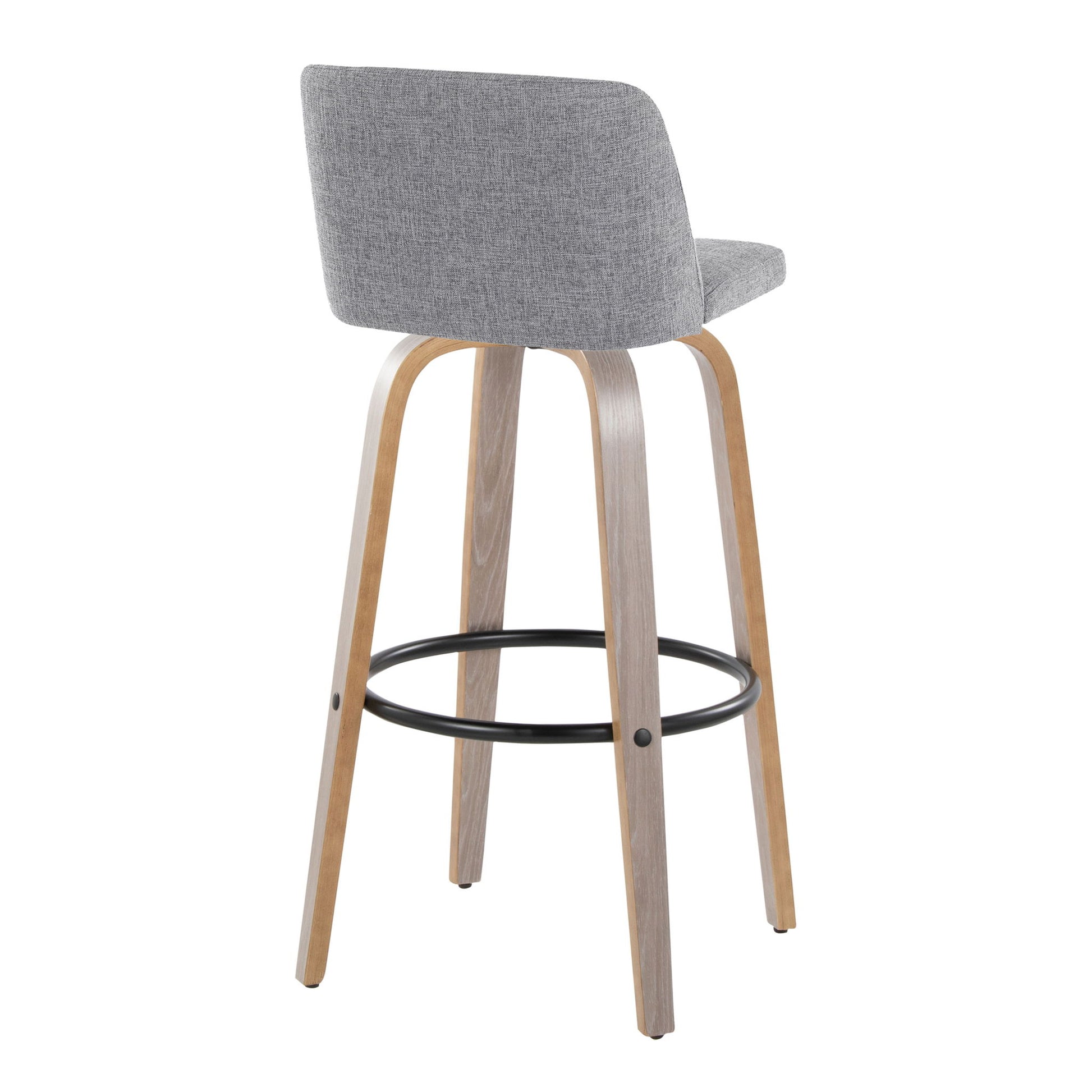 Toriano - Contemporary Fixed Height Barstool With Swivel With Round Footrest Comfort And Style (Set of 2) Lumi Source