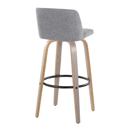 Toriano - Contemporary Fixed Height Barstool With Swivel With Round Footrest Comfort And Style (Set of 2) Lumi Source