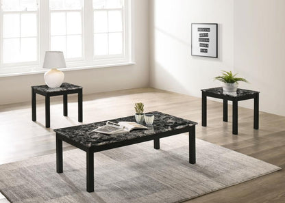 Bates - Faux Marble Top Coffee Table Set