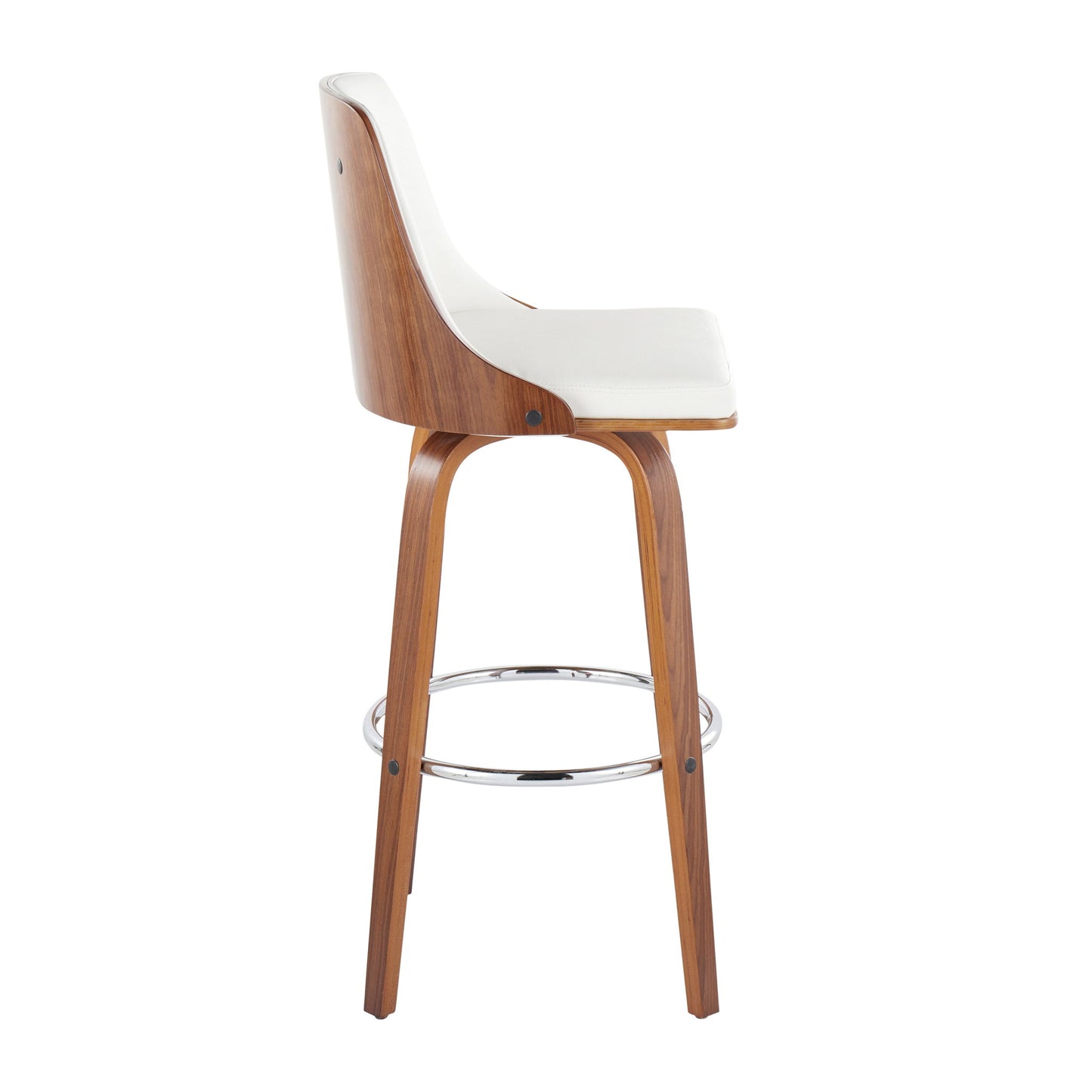 Gianna - Mid Century Modern Fixed Height Barstool With Swivel With Round Footrest (Set of 2) Lumi Source