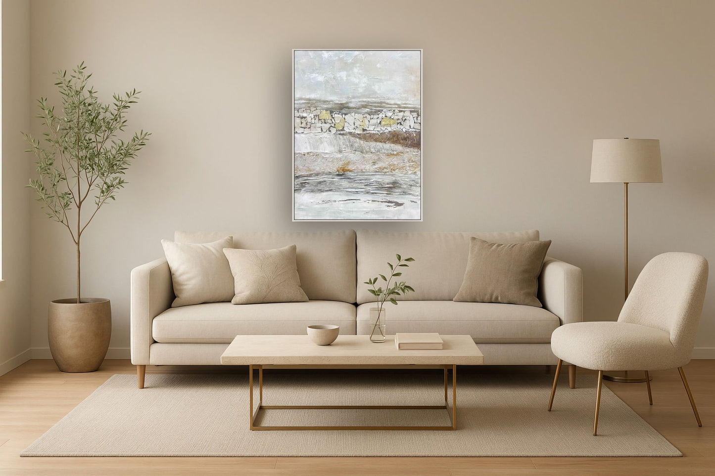 Whispered Stone Ridge - 36" x 48" Framed Wall Art