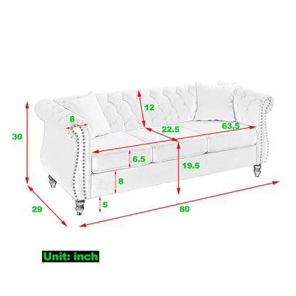 Chesterfield Sofa With Rolled Arms And Nailhead Trim Home Essentials