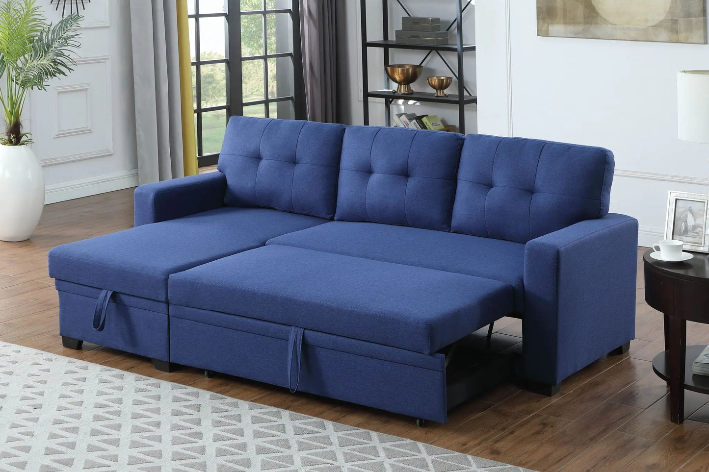 Upholstered Pull Out Sectional Sofa With Chaise Urban Retreats
