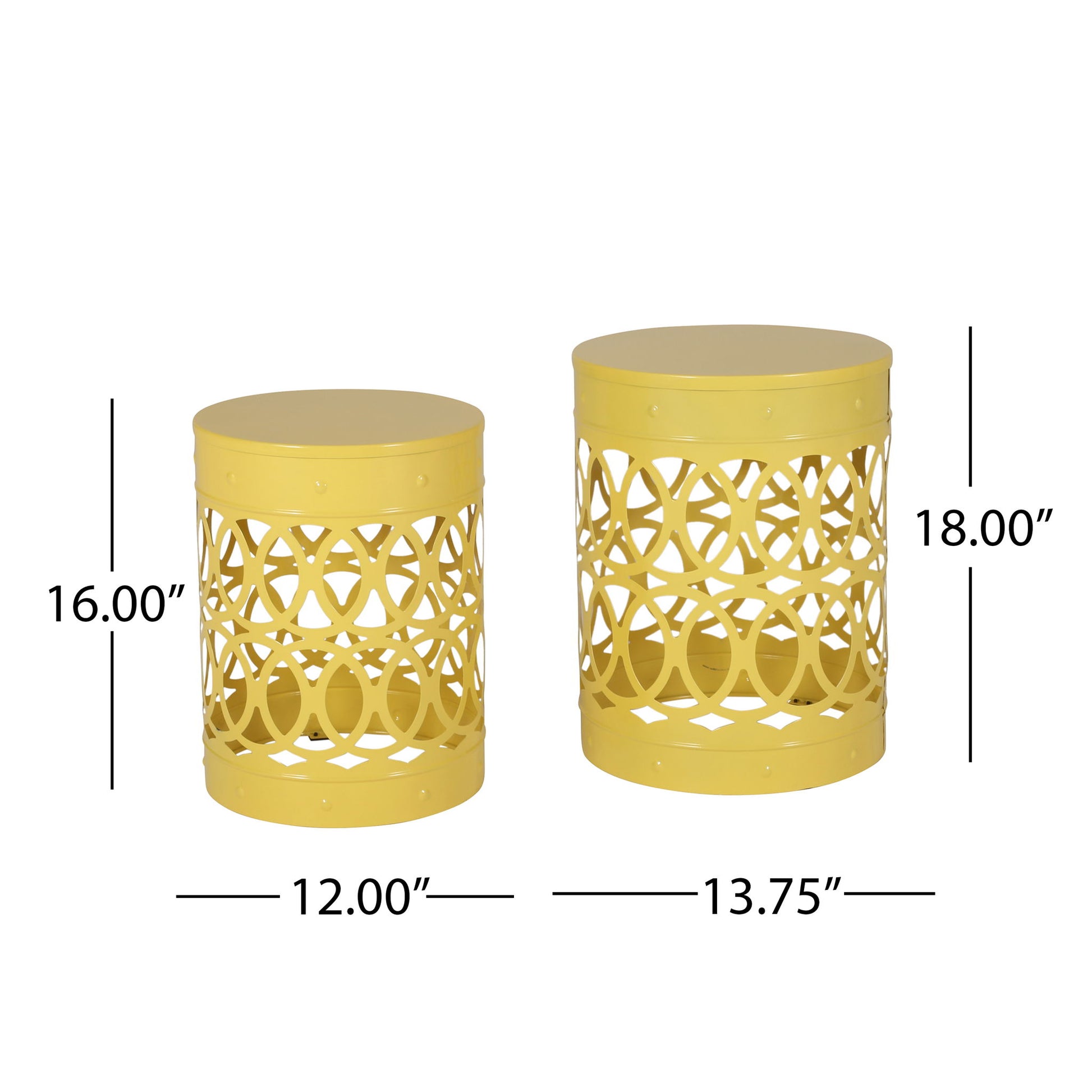 Outdoor Metal S/2 End Table Noble House