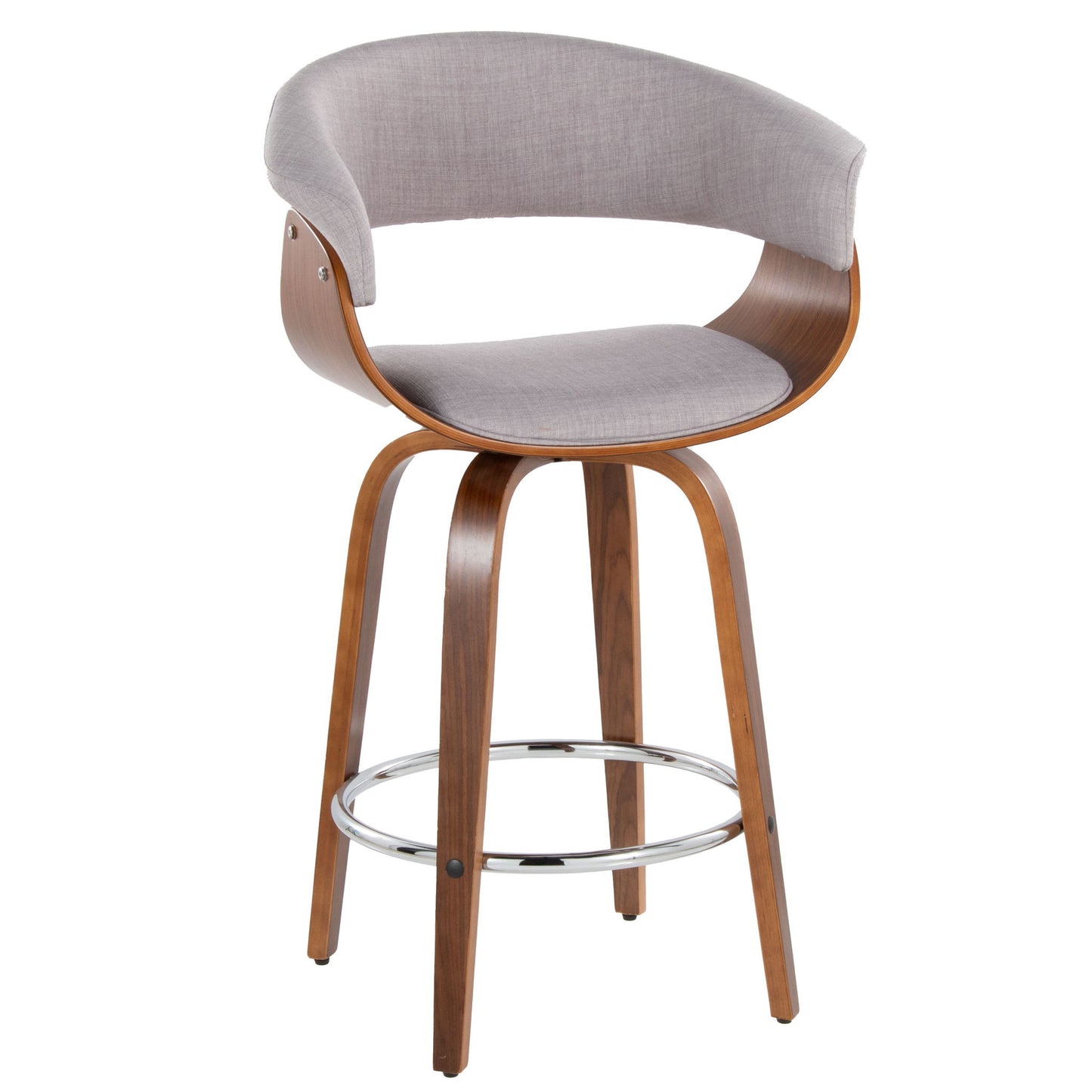 Vintage Mod - Mid Century Modern Fixed Height Counter Stool With Swivel With Round Footrest (Set of 2) Lumi Source