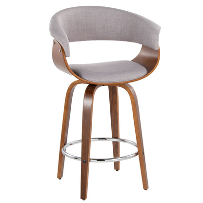 Vintage Mod - Mid Century Modern Fixed Height Counter Stool With Swivel With Round Footrest (Set of 2) Lumi Source