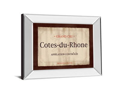 Cote Du Rhone By Paola Viveiros - Mirror Framed Print Wall Art - White