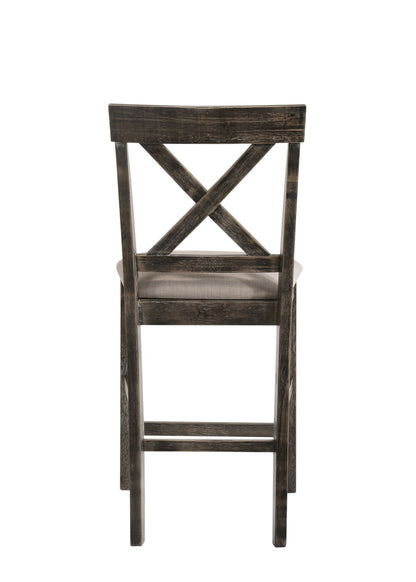 Martha II - Weathered Counter Height Chair (Set of 2) - Gray / Tan Acme