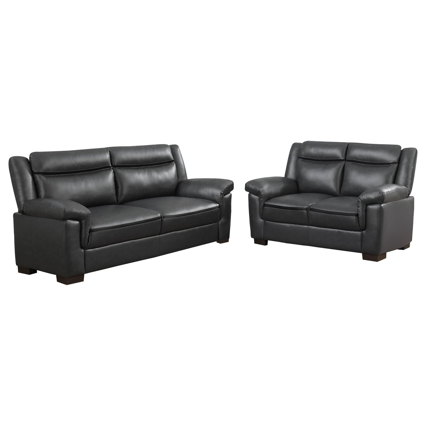 Borden - 2 Piece Living Room Set With Smooth Upholstery - Gray Furniture Max