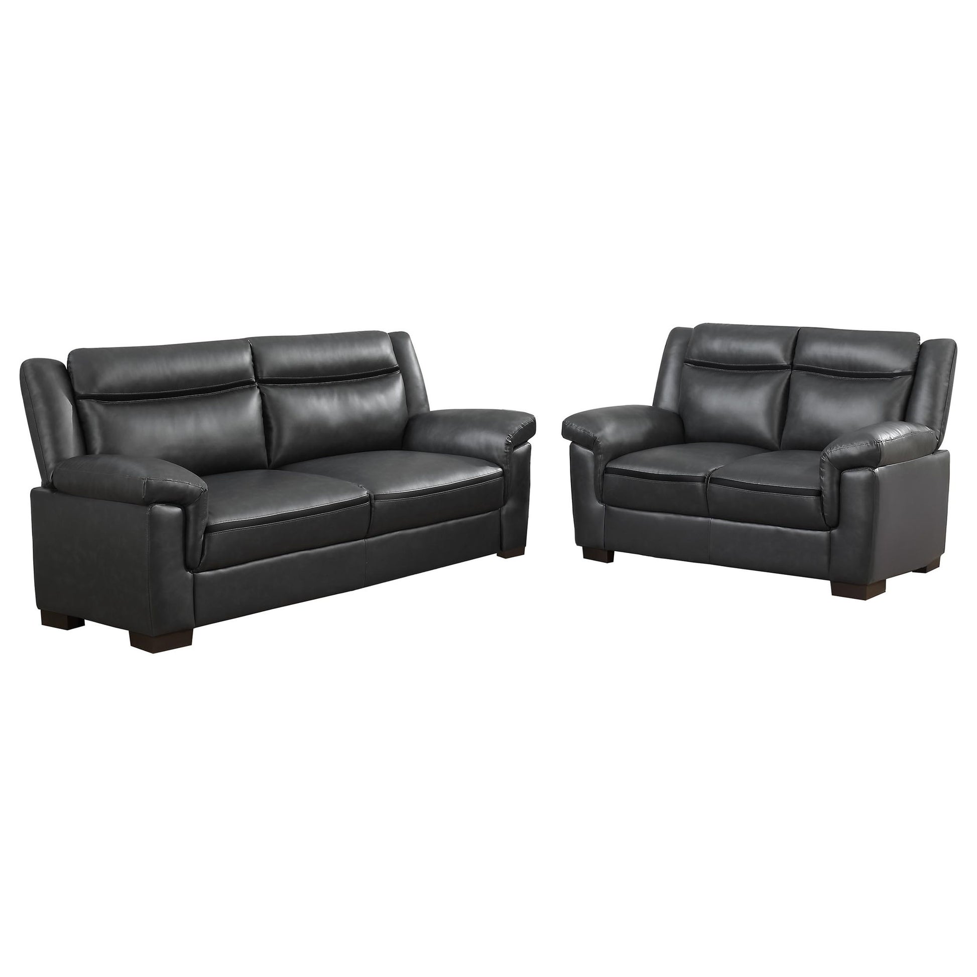 Borden - 2 Piece Living Room Set With Smooth Upholstery - Gray Furniture Max