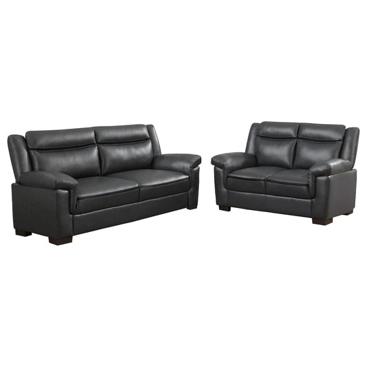 Borden - 2 Piece Living Room Set With Smooth Upholstery - Gray Furniture Max