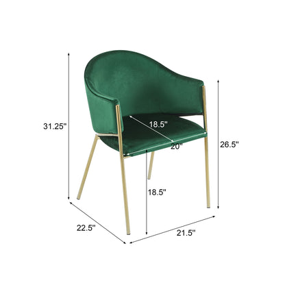 Modern Upholstered Dining Chair With Frame And Plush Velvet Noble House